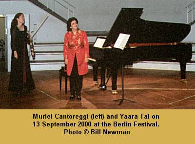 Muriel Cantoreggi (left) and Yaara Tal on 13 September 2000 at the Berlin Festival. Photo (c) Bill Newman