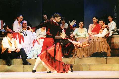 Flamenco dancers from Chisinau National Opera's 2001 production of Bizet's 'Carmen'