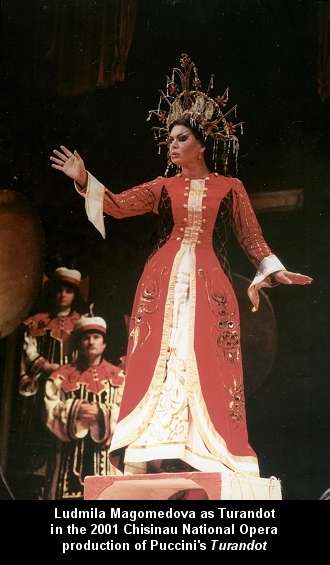 Ludmila Magomedova as Turandot in the 2001 Chisinau National Opera production of Puccini's 'Turandot'