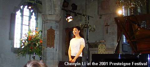 Chenyin Li at the 2001 Presteigne Festival. Photo: Keith Bramich