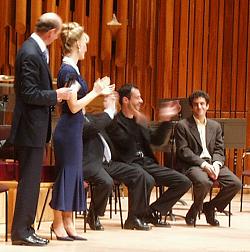 Applauding the winner: Christophe Mangou (right). Photo: Keith Bramich