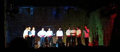 Klapa 'Sufit' from Split, performing in the Bateria-Museum, Vis Town. Photo © 2003 Keith Bramich