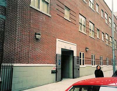 The side entrance to the junior section of Public School 189 which Callas attended. Photo: Grahame Ainge