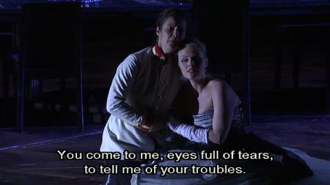 Angelika Kirchschlager as Octavian and Miah Persson as Sophie. DVD Screenshot © 2004 ORF