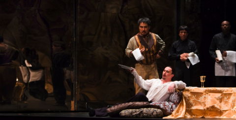 Robert Gierlach as Don Giovanni and Andrew Gangestad as Leporello in Arizona Opera's production of 'Don Giovanni'. Photo © 2009 Tim Fuller